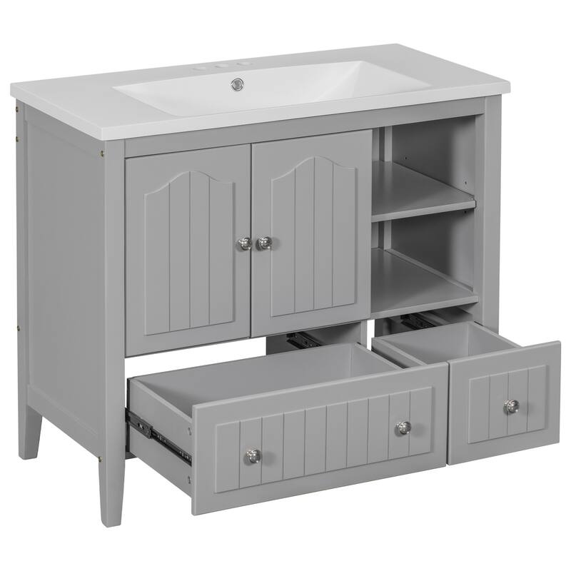 36" Bathroom Vanity with Solid Wood Frame