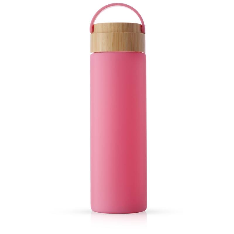 JoyJolt Glass Water Bottle with Carry Strap & Silicone Sleeve - 20 oz - 20 oz