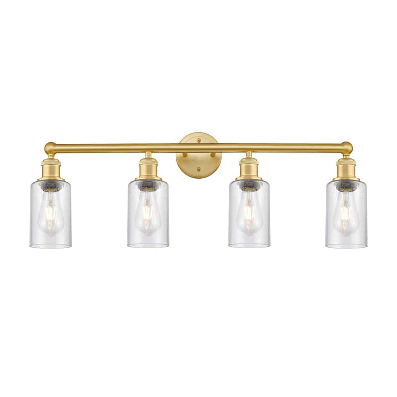 Innovations Lighting Clymer - 4 Light 31" Bath Vanity Light - Satin Gold/Seedy