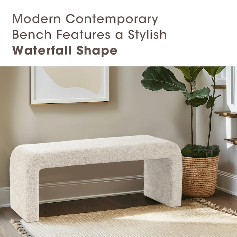 INK+IVY Steve Boucle Waterfall Bench