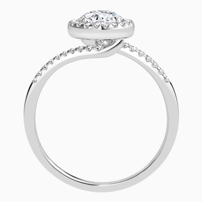 Auriya 14k Gold Round Lab Grown Bypass Halo Engagement Ring 1.00 to 5.00 ct. tw. (F-G, VS)