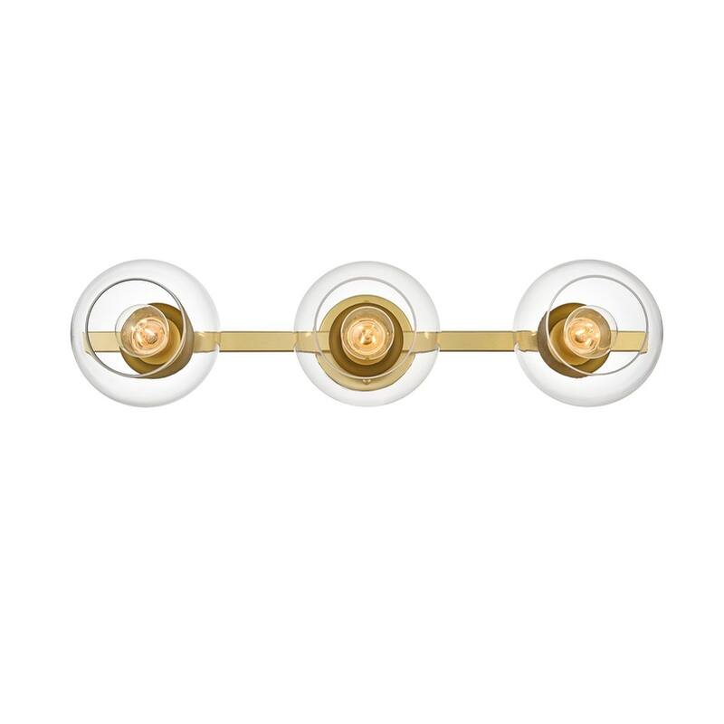 Roger 1 Light Black and Clear Bath Sconce - Brass - 27