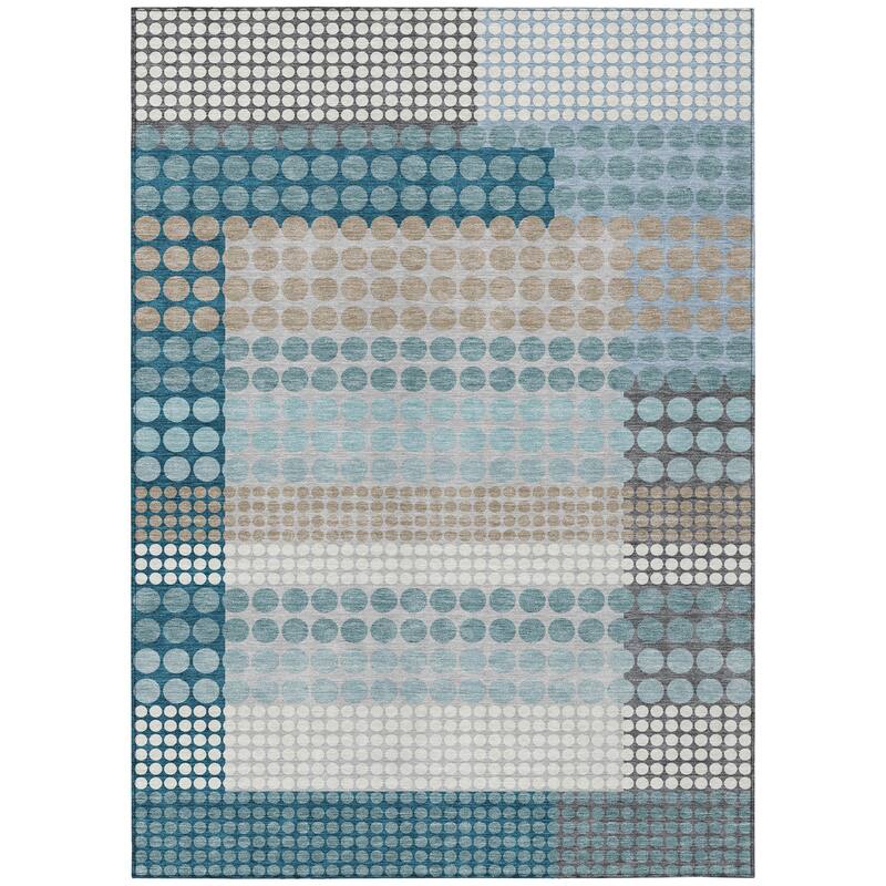 Machine Washable Indoor/ Outdoor Casual Dotty Chantille Rug