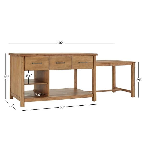 Tali Reclaimed Look Extendable Kitchen Island by iNSPIRE Q Classic