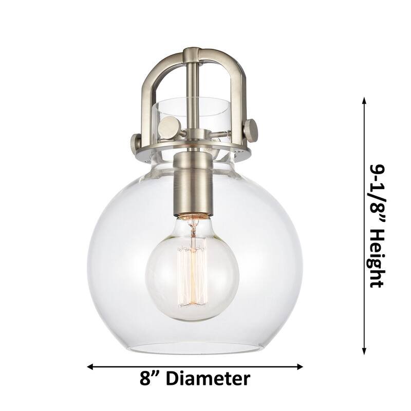 Innovations Lighting Downtown Urban - Newton Sphere - 1 Light 8" Wall-Mounted Arched-Frame Sconce - Clear