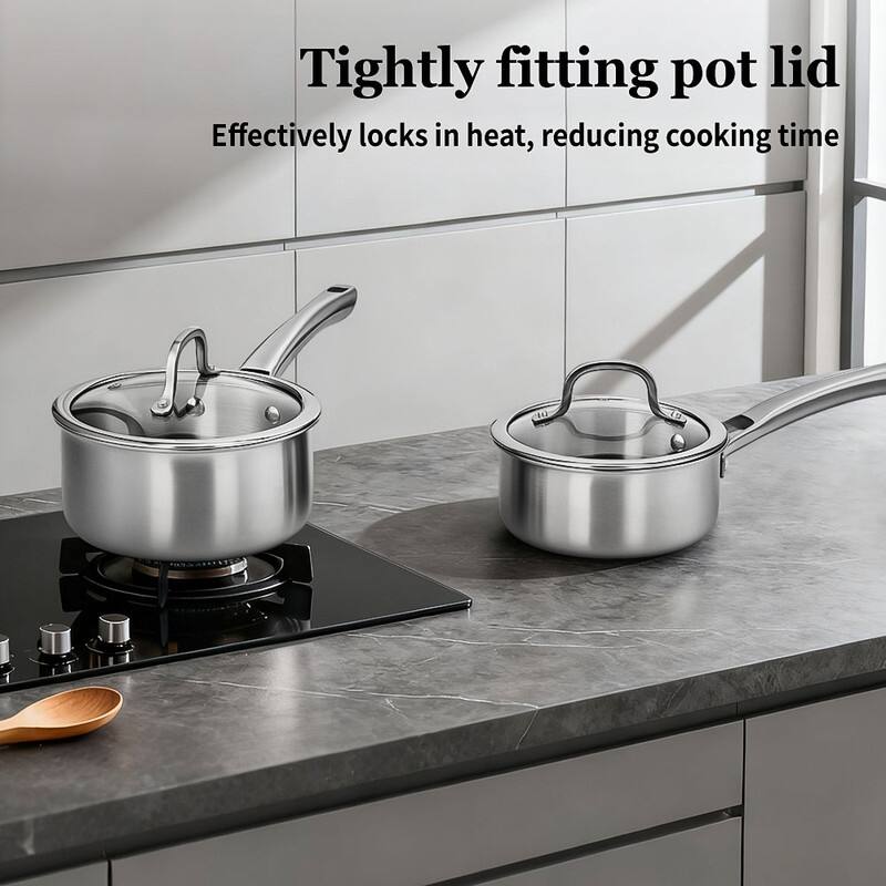 Stainless Steel Cookware Set Tri-Ply Pots And Pans Set With Lids