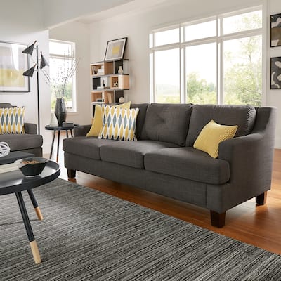 Elston Tufted Linen Track Sofa by iNSPIRE Q Modern