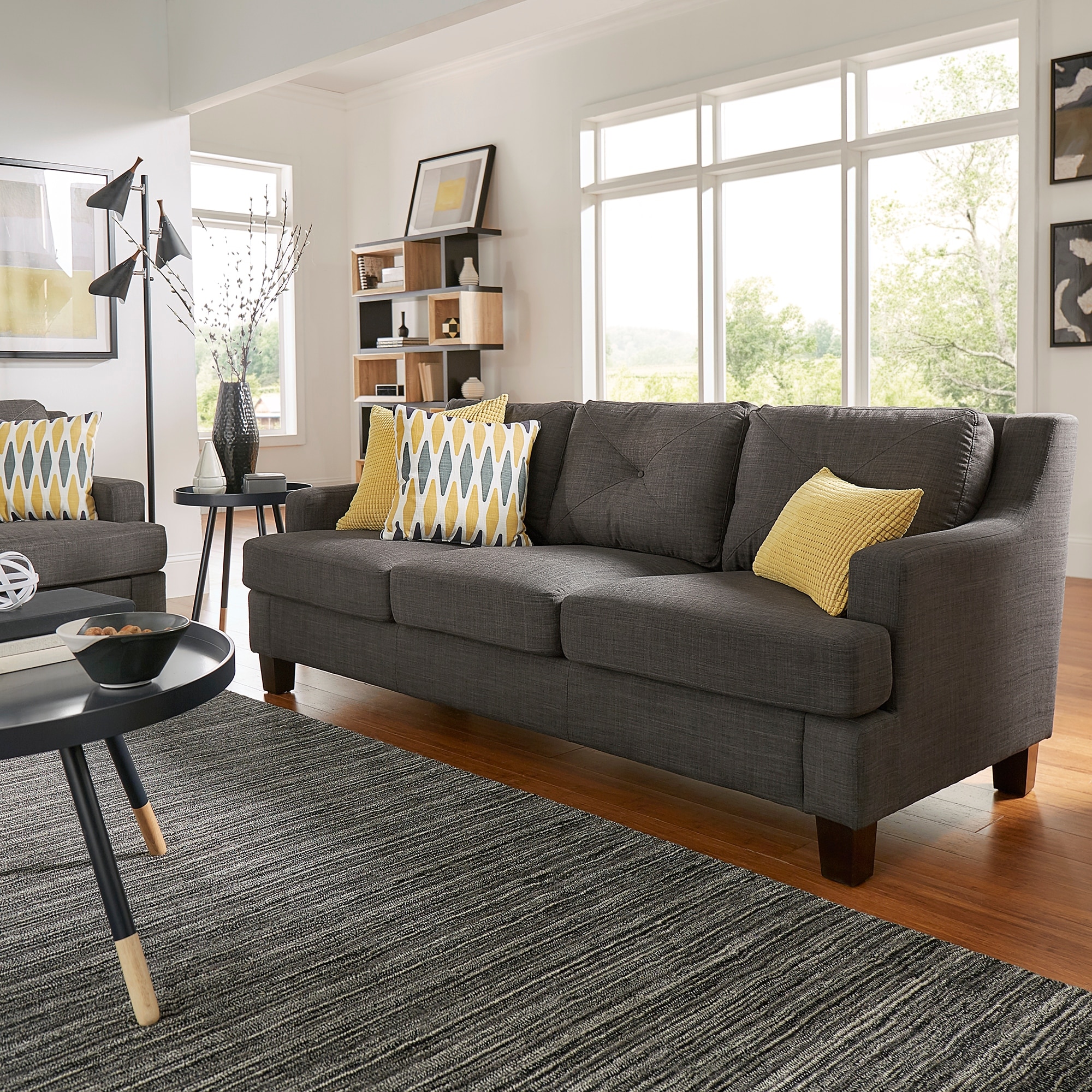 Elston Tufted Linen Track Sofa by iNSPIRE Q Modern