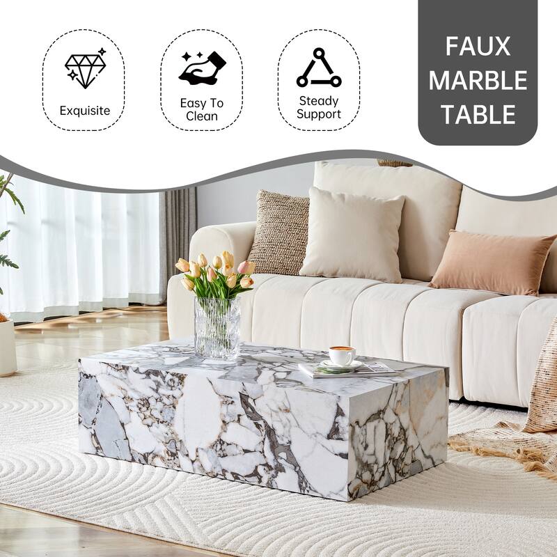 Rectangular Wooden Coffee Table, Living Room Center Table