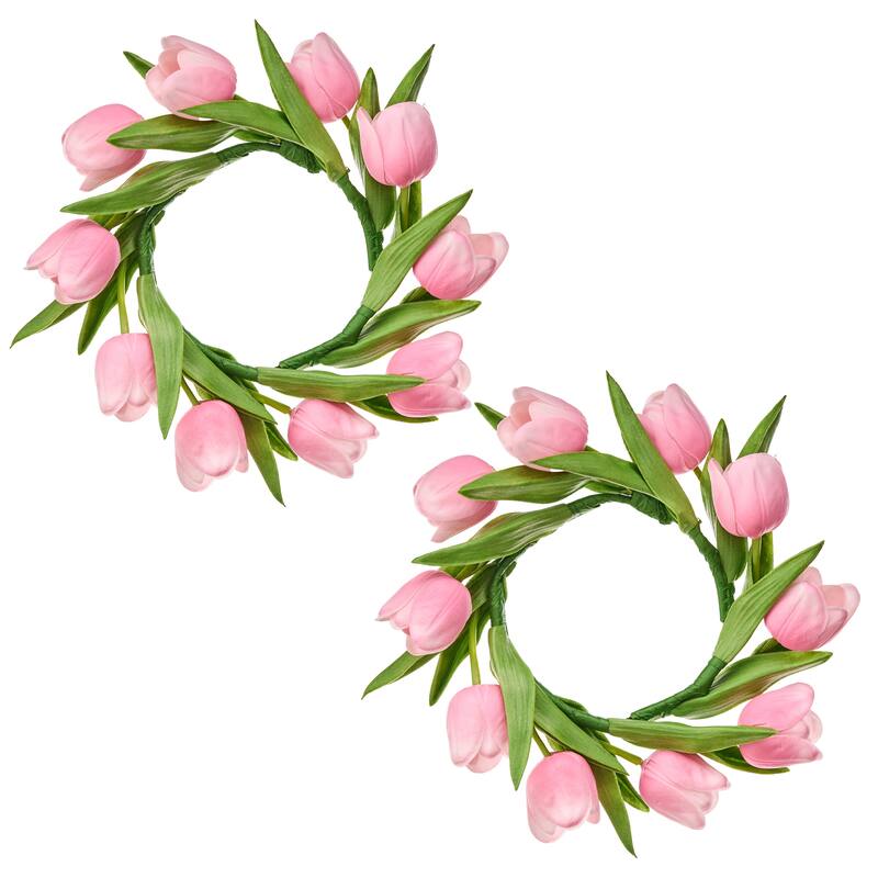 11" Pu Tulip Candle Ring