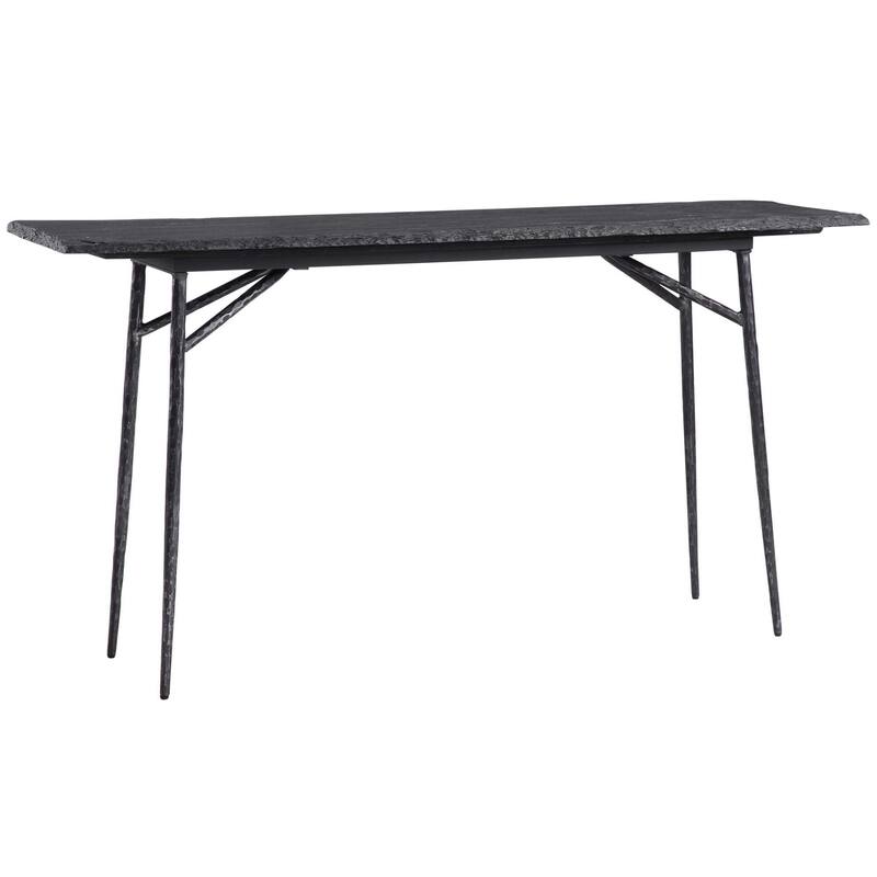 60" Black Contemporary Rectangular Console Table