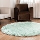preview thumbnail 104 of 155, Silver Orchid Parrott Faux Fur Sheepskin Area Rug 3' Round - Teal
