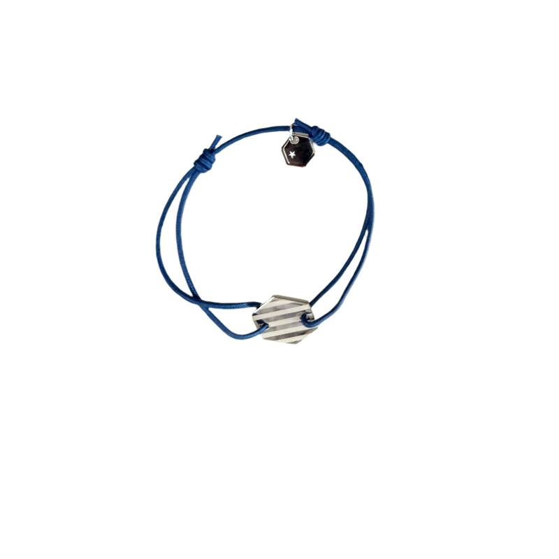 Christofle BeeBee Sterling Silver Blue Cord Children's Bracelet