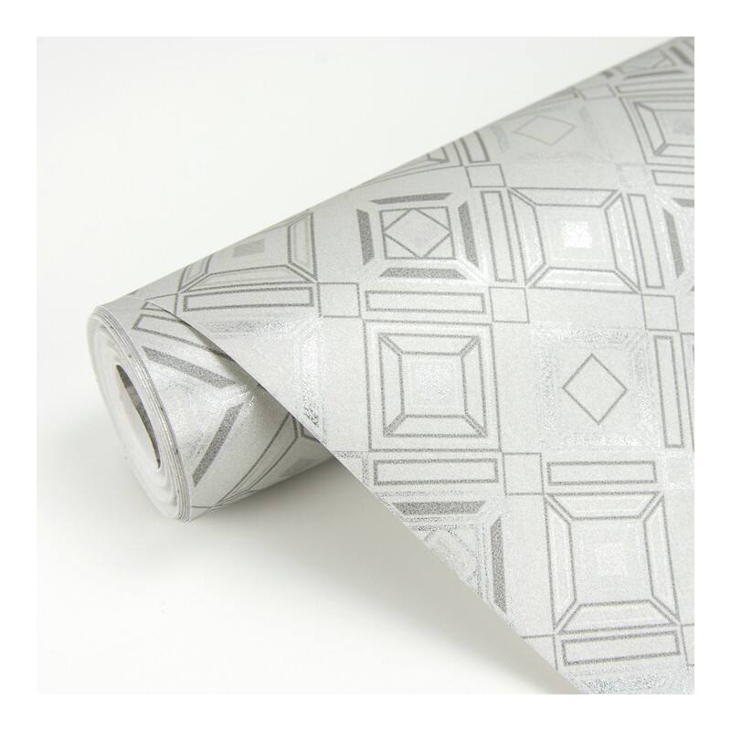 Brewster Sonic Light Grey Geometric Wallpaper - 21 x 396 x 0.025