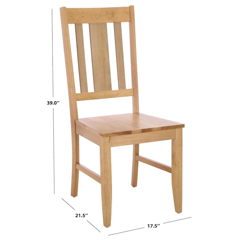 SAFAVIEH Home Roswitha Slat Back Side Chair - 18"W x 22"D x 39"H