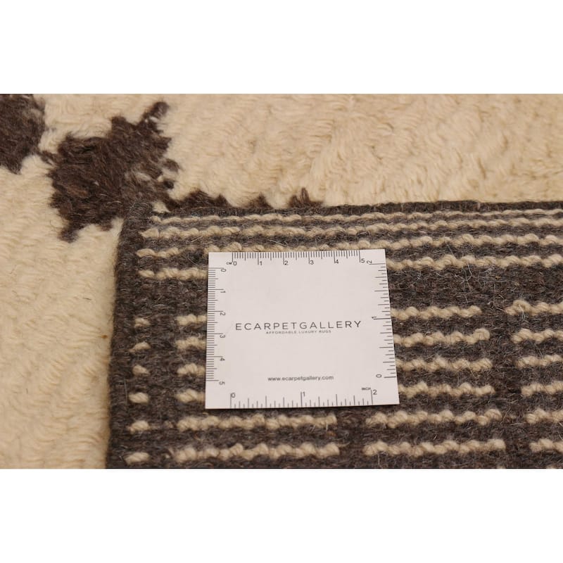 ECARPETGALLERY Hand-knotted Tangier Cream Wool Rug - 8'1 x 10'1