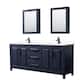 Option Dark Blue, Black Trim, White Cultured Marble Top