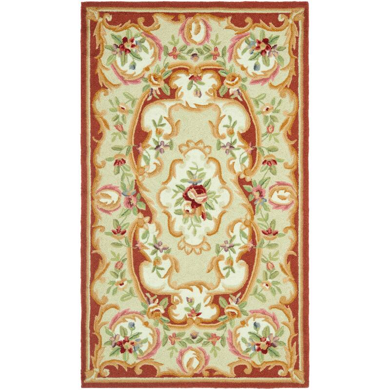 SAFAVIEH Handmade Chelsea Shyanne French Country Wool Rug - 3'9" x 5'9" - Ivory - Rectangle