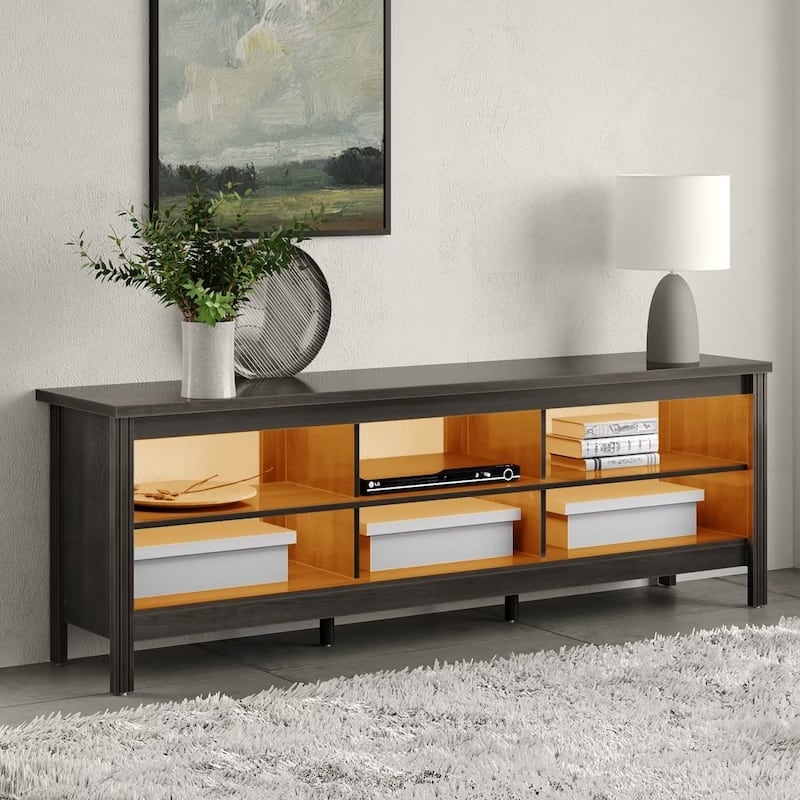 TV Stand for 75 Inch TV, Wood Entertainment Center with Storage, 70"