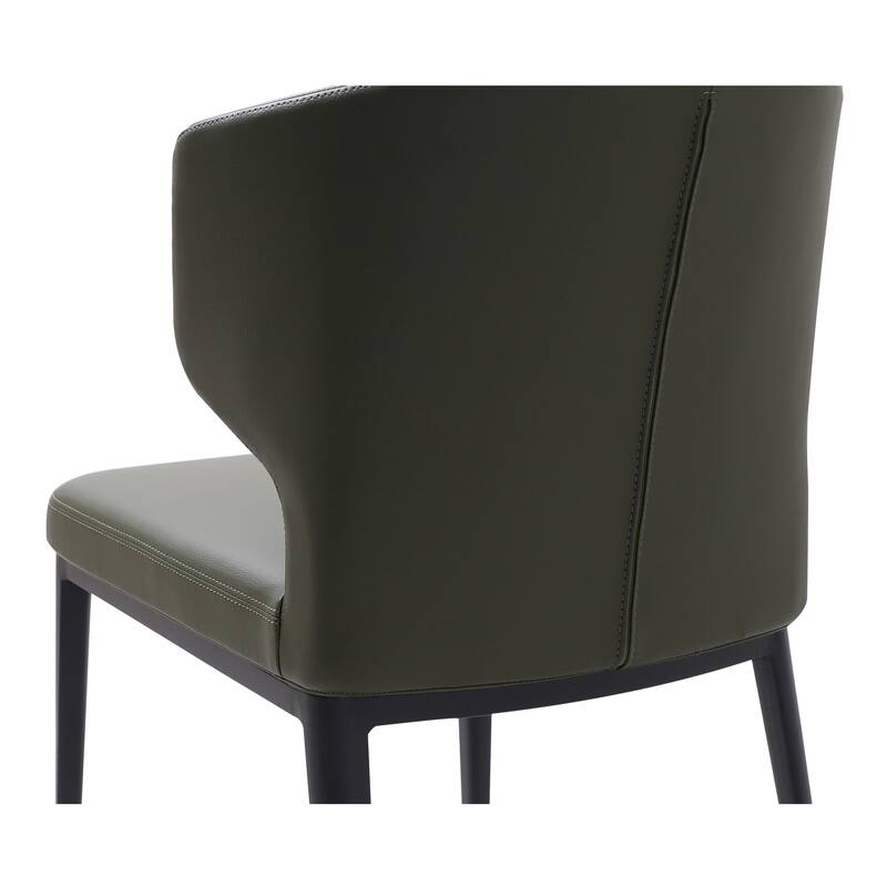 NADAAL STUDIOS Lyra Dining Chair, Barrel-Style Back, Iron Frame, Warm Beige Upholstery - Set of 2