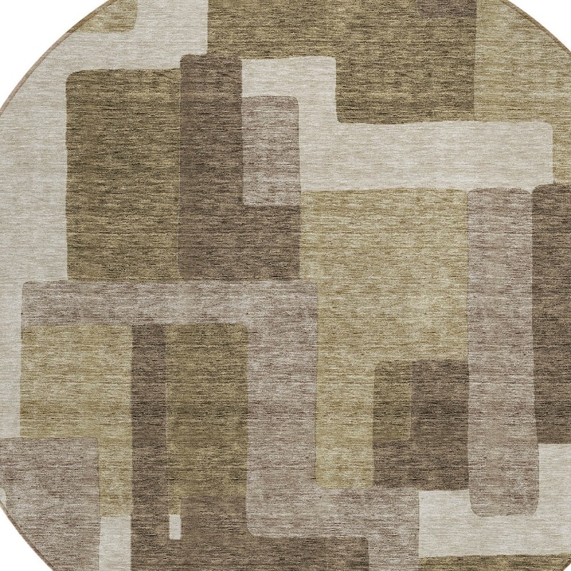 HomeRoots Abstract Transitional Rectangle Outdoor Rug