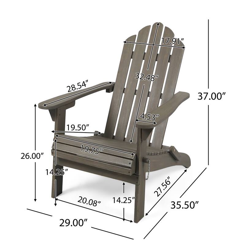 Hollywood Foldable Acacia Adirondack Chair by Christopher Knight Home