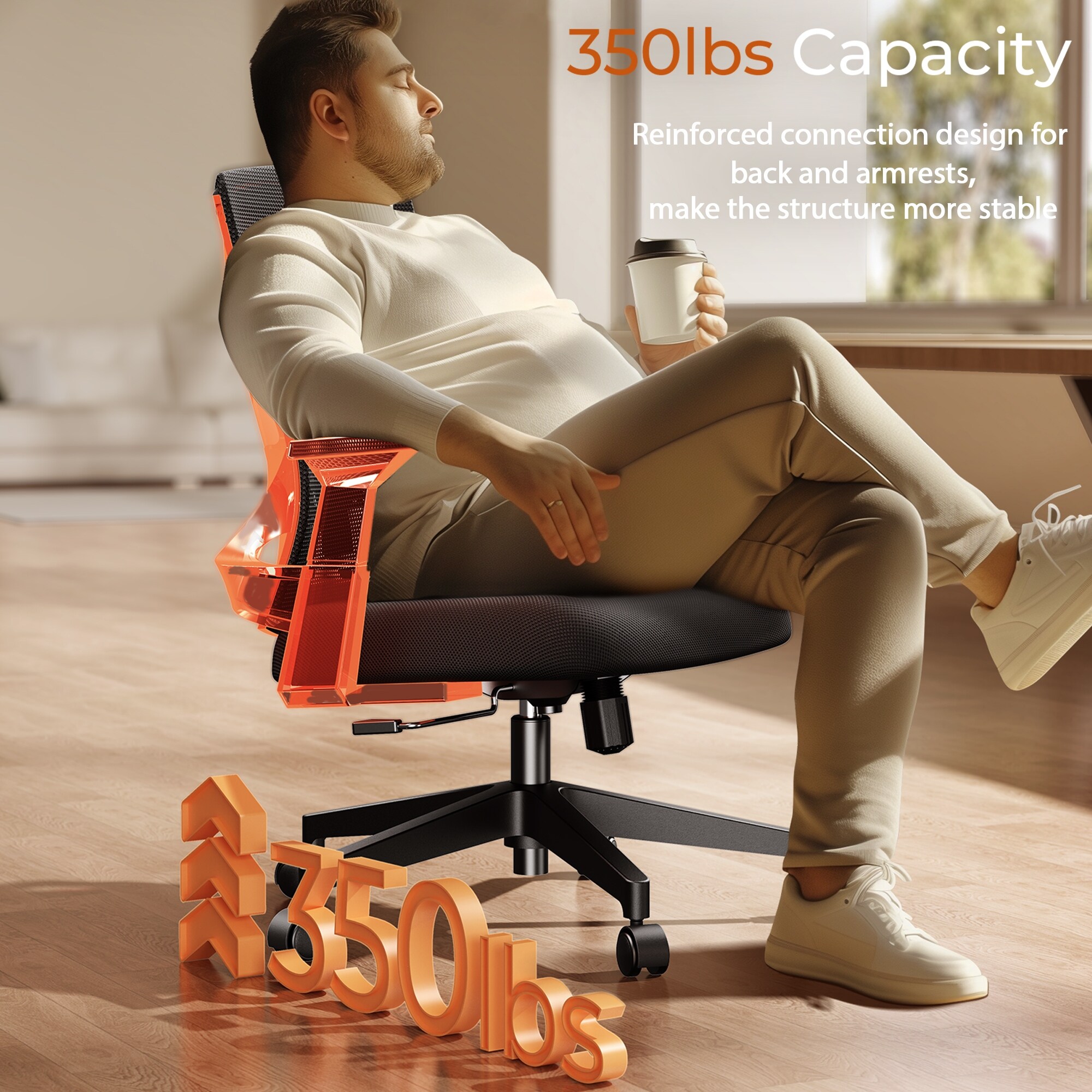 CAPOT Ergonomic Desk Chair Mesh Computer Chair Big and Tall