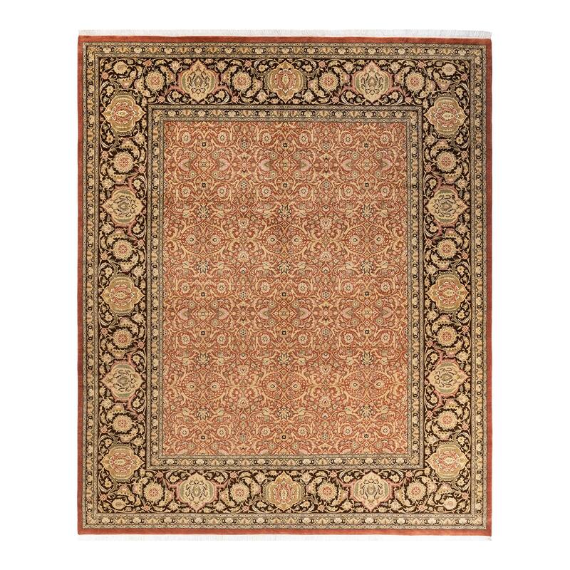 Overton Hand Knotted Wool Traditional Oriental Pink Area Rug - 8' x 10' - Rose - 8' x 10'