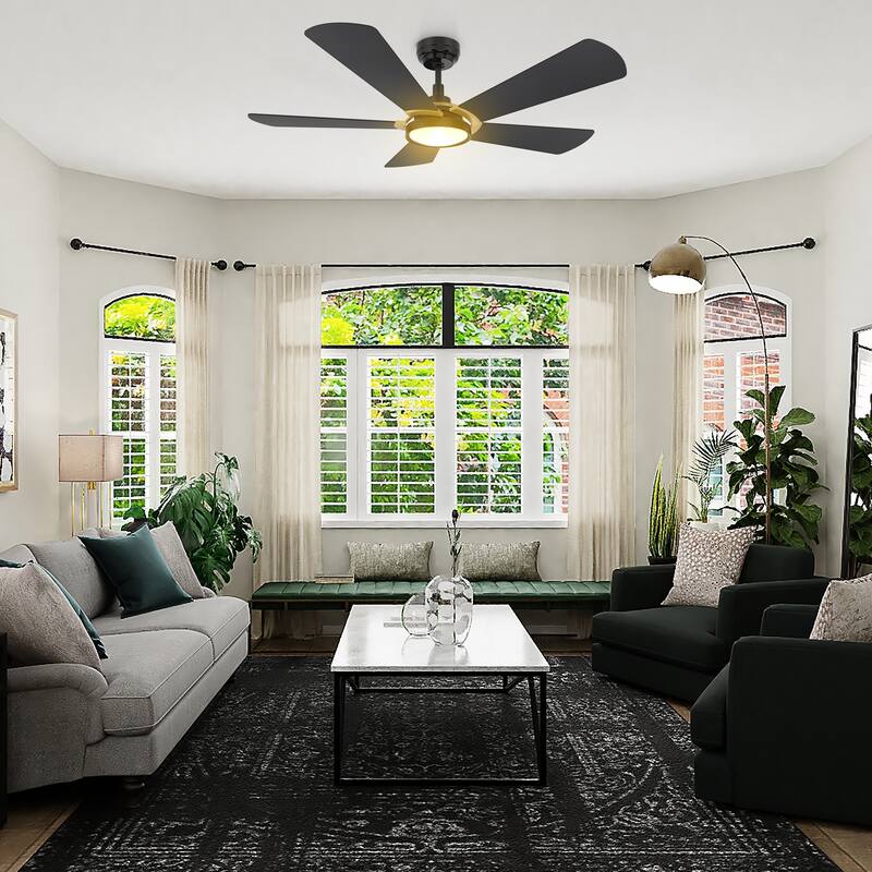 CARRO Bariington 52" Smart Ceiling Fan with Light and Remote Control-Downrod