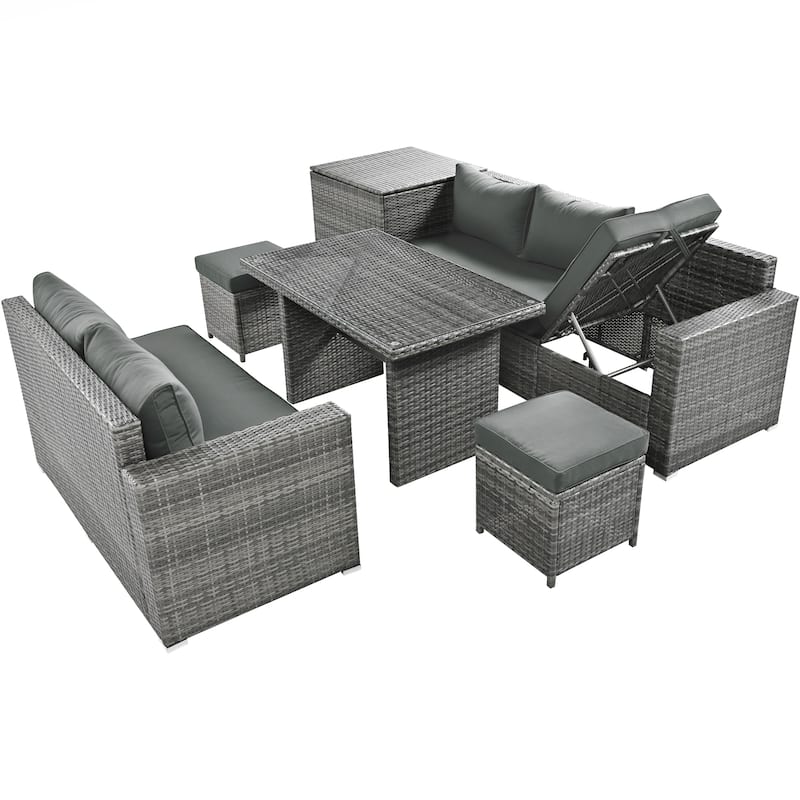 Outdoor 6-Piece All Weather PE Rattan Sofa Set