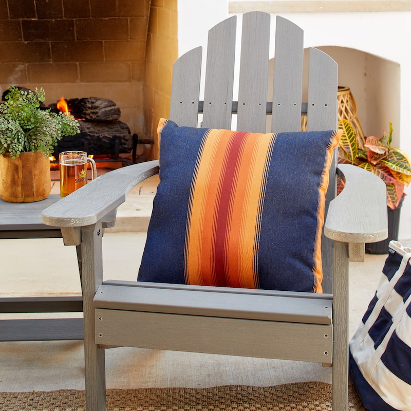Sorra Home Sunbrella Pendleton Outdoor Knife Edge Pillow Single - 22 in H x 22 in W x 6 in D - Grand Canyon Sunset