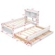 preview thumbnail 12 of 39, Twin Bed with USB, Type-C Ports, LED Lights & Trundle - Bookcase Headboard