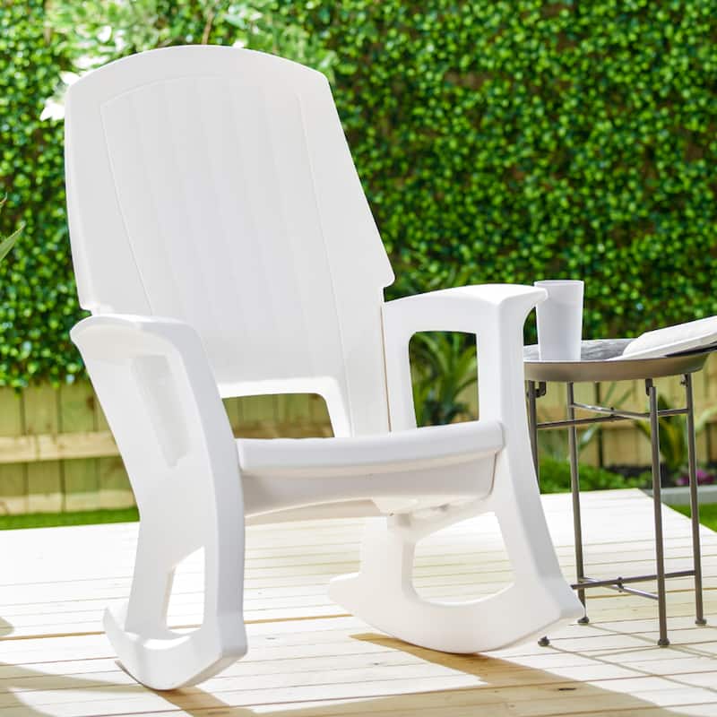 Semco Plastics Rockaway Heavy Duty All-Weather Outdoor Rocking Chair, Green - 26