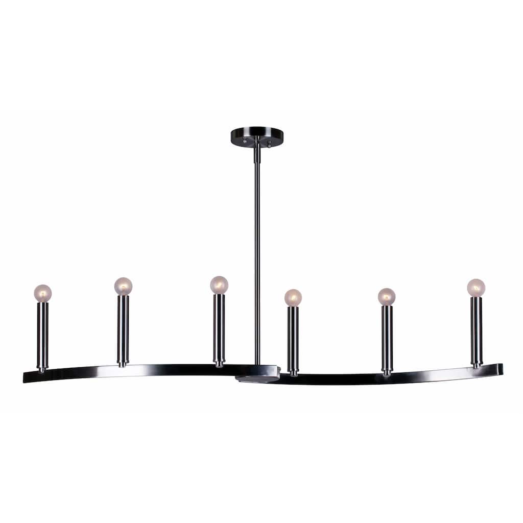 Forte Lighting 6 Light 41-1/2" Wide Linear Chandelier