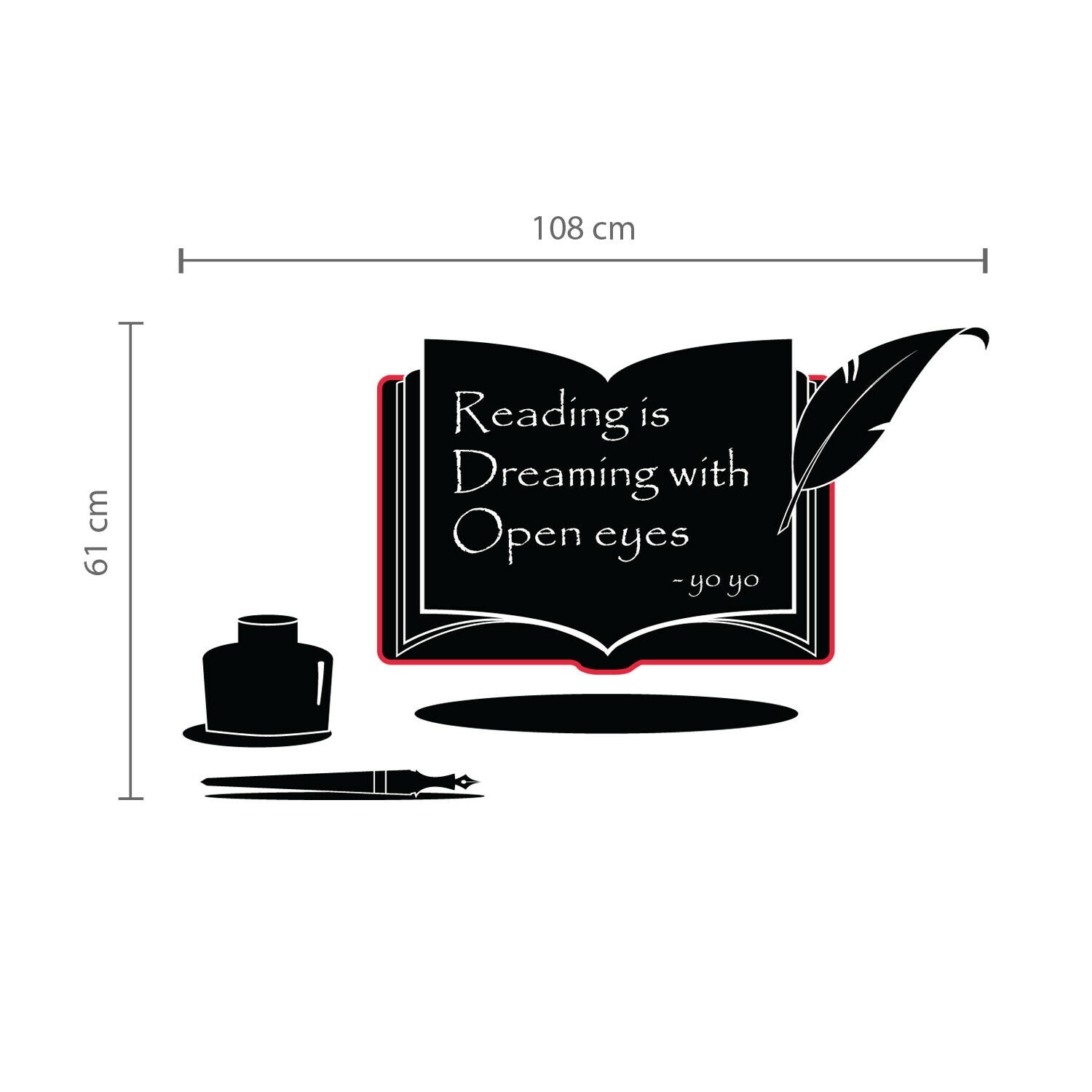 Shop Walplus Book Blackboard Chalkboard Wall Sticker Decal Nursery Art Overstock 31867804