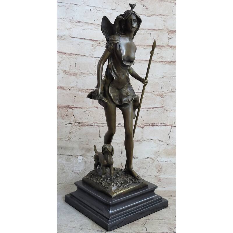 14 Inches Tall Hot Cast Bronze Statue Of Diana The Huntress Artemis Goddess Sculpture
