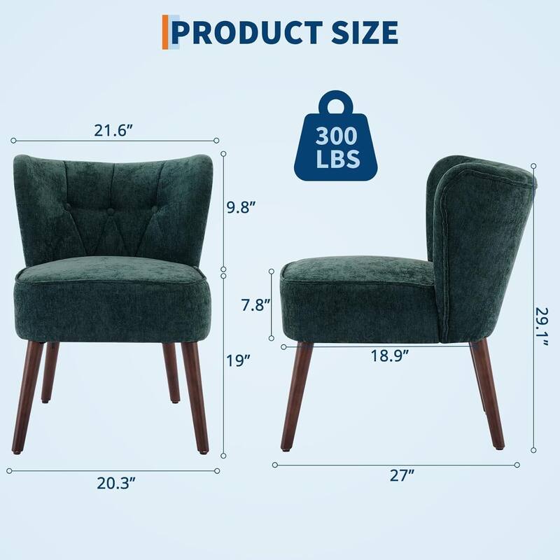Mid-Century Fabric Accent Kitchen Dining Chairs for Living Room, Bedroom