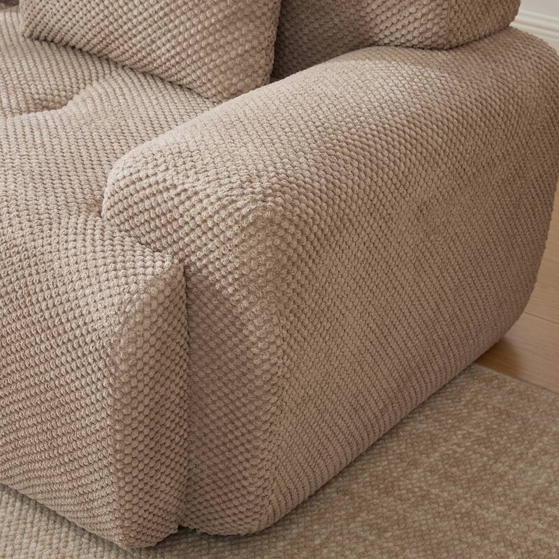 104.3" Modular Convertible Upholstered Sectional Sofa with Ottoman & Pillows