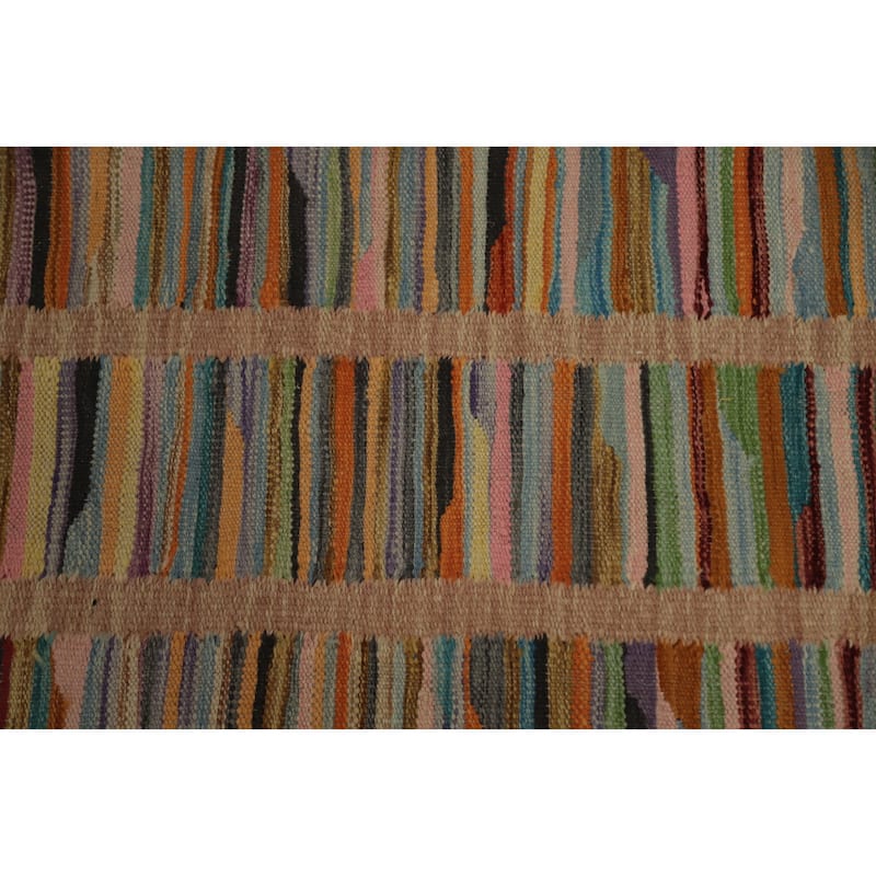 Hand Woven Oriental 100% Wool Carpet Southwestern Modern Multi-Colored Kilim Area Rug - 7' 8'' X 4' 9''