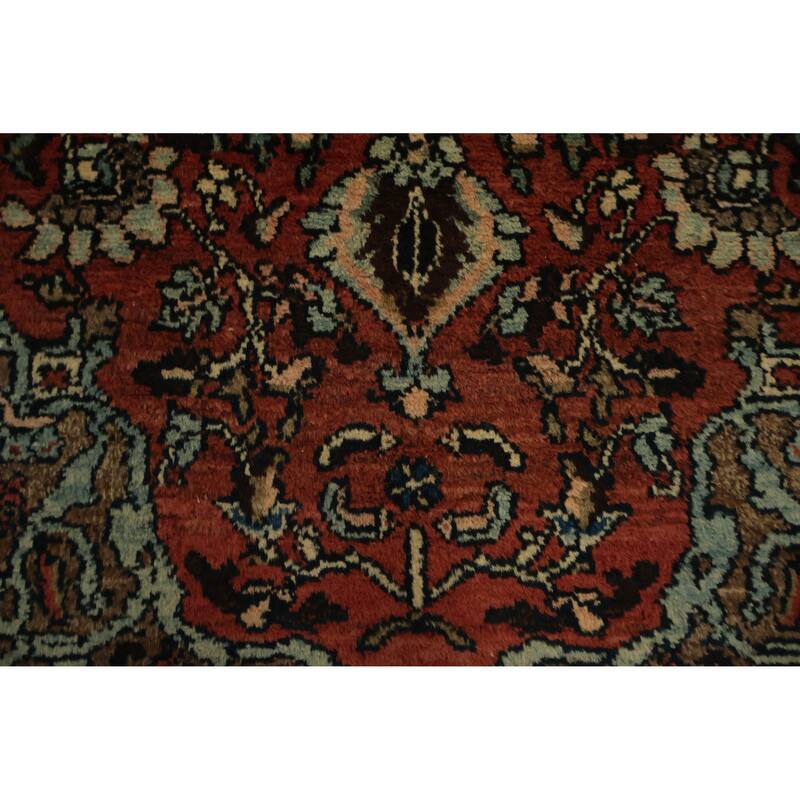 Hand Knotted Oriental 100% Wool Carpet Traditional Floral Oranges & Rust Hamedan Area Rug - 5' 0'' X 3' 6''