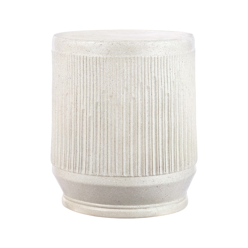 Adrian 17.5" Mid-Century Modern Brutalist Accent Table , by JONATHAN Y - Cream Terrazzo Finish