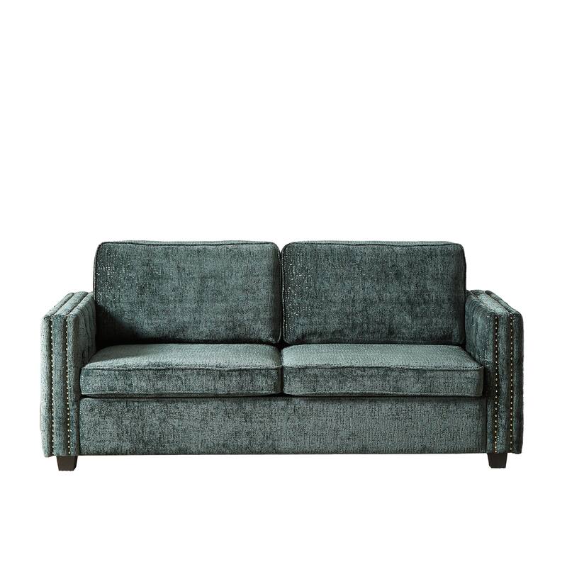 3-Seater Convertible Sleeper Sofa with Memory Foam - Chenille Fabric Couch for Living Rooms
