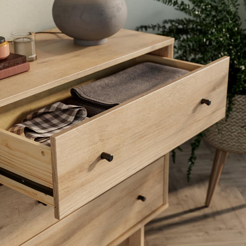 Prepac Finnley 6-Drawer 61" W Dresser, Modern Clothing Organizer for Home, Bedroom, Living Room