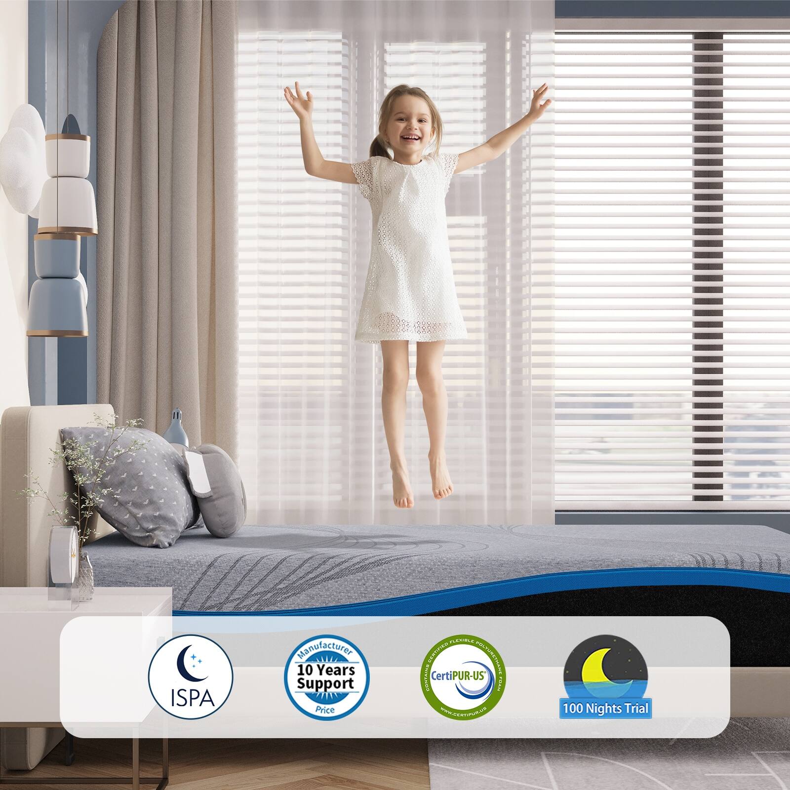 10 Inch Mattress in a Box with Gel Memory Foam & Breathable Cover Bed
