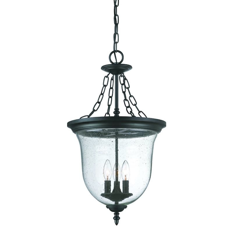 HomeRoots Belle 3-Light Matte black Hanging light - 14.25' X '25.38' X '14.25