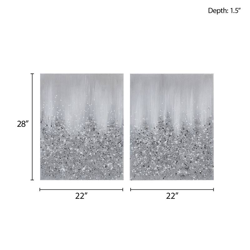 GDF Studio - Glimmer Heavily Embellished 2-Piece Canvas Wall Art Set