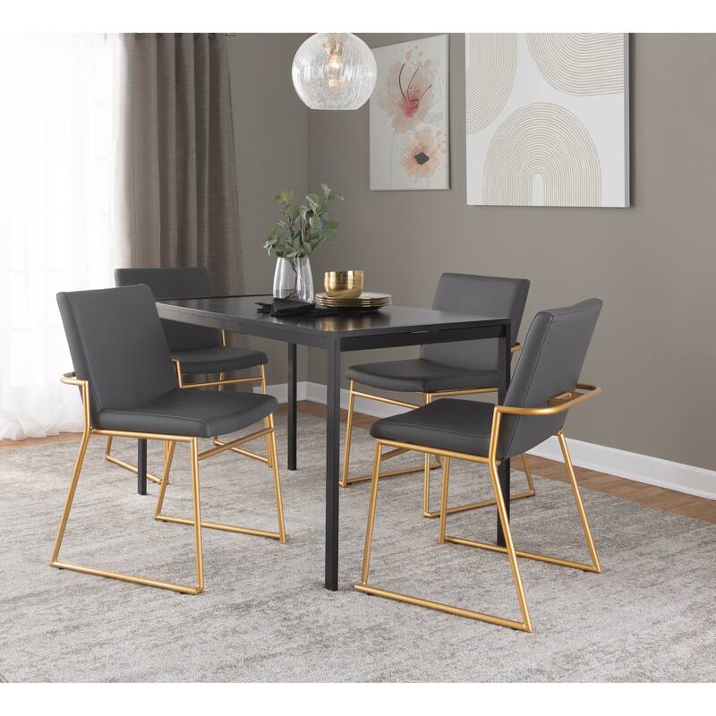 Silver Orchid Jayci Gold Metal Dining Chair (Set of 2)