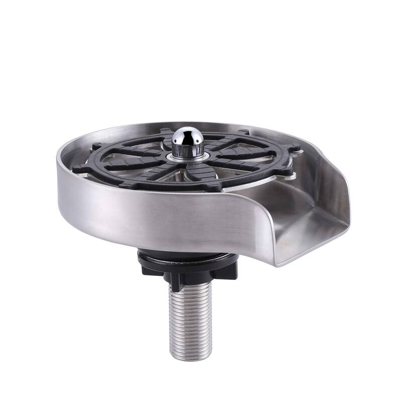Stainless Steel Glass Rinser for Kitchen Sink, Kitchen Sink Cup Rinser, Bottle Washer Cup Washer for Sink - Brushed Nickel