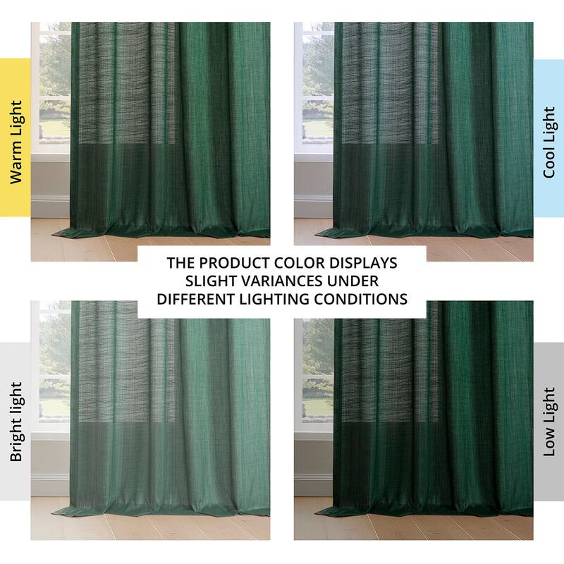 Exclusive Fabrics Rustic Linen Weave Light Filtering Curtains for Bedroom & Living Room Curtains - 2 Panel Drapes
