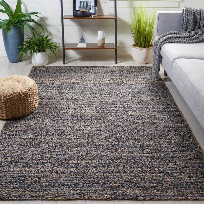 SAFAVIEH Handmade Natural Fiber Hedi Jute & Wool Rug - 8' x 10' - Black/Natural